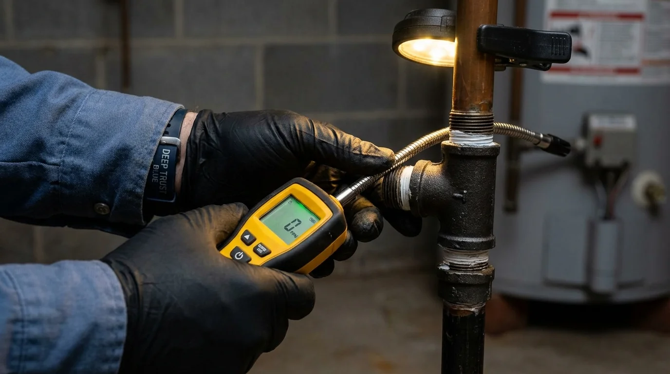 Gas leak detection with electronic sniffer by Johns Plumbing LLC in Prescott Valley